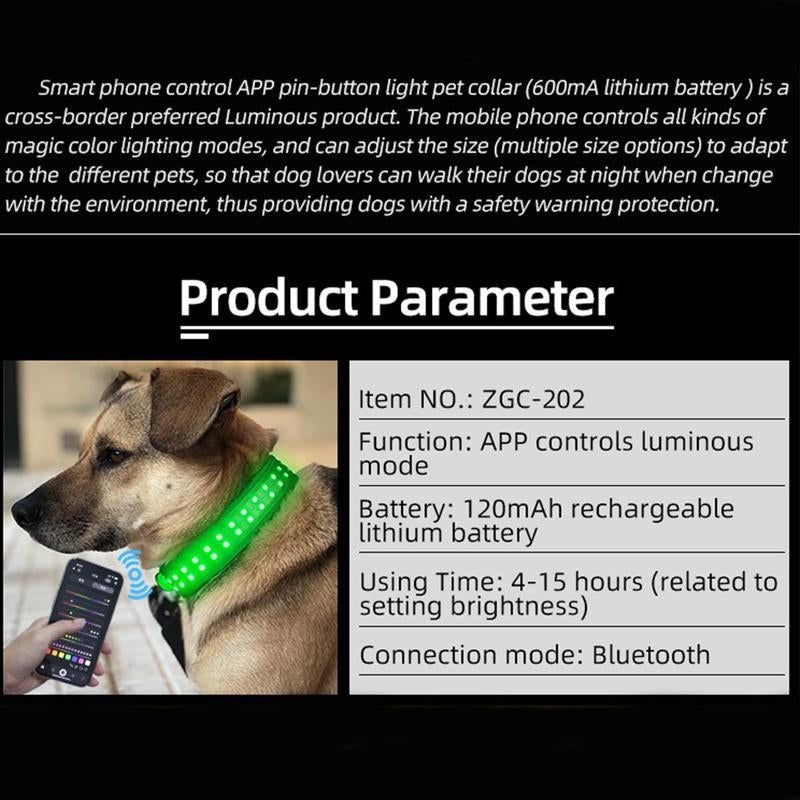 Gift for Pets, LED Light up Dog Collars, Rechargeable Lighted Dog Collar with USB Charging Cable, Glow in the Dark Dogs Collars for Night Walking & Running, Christmas Gift