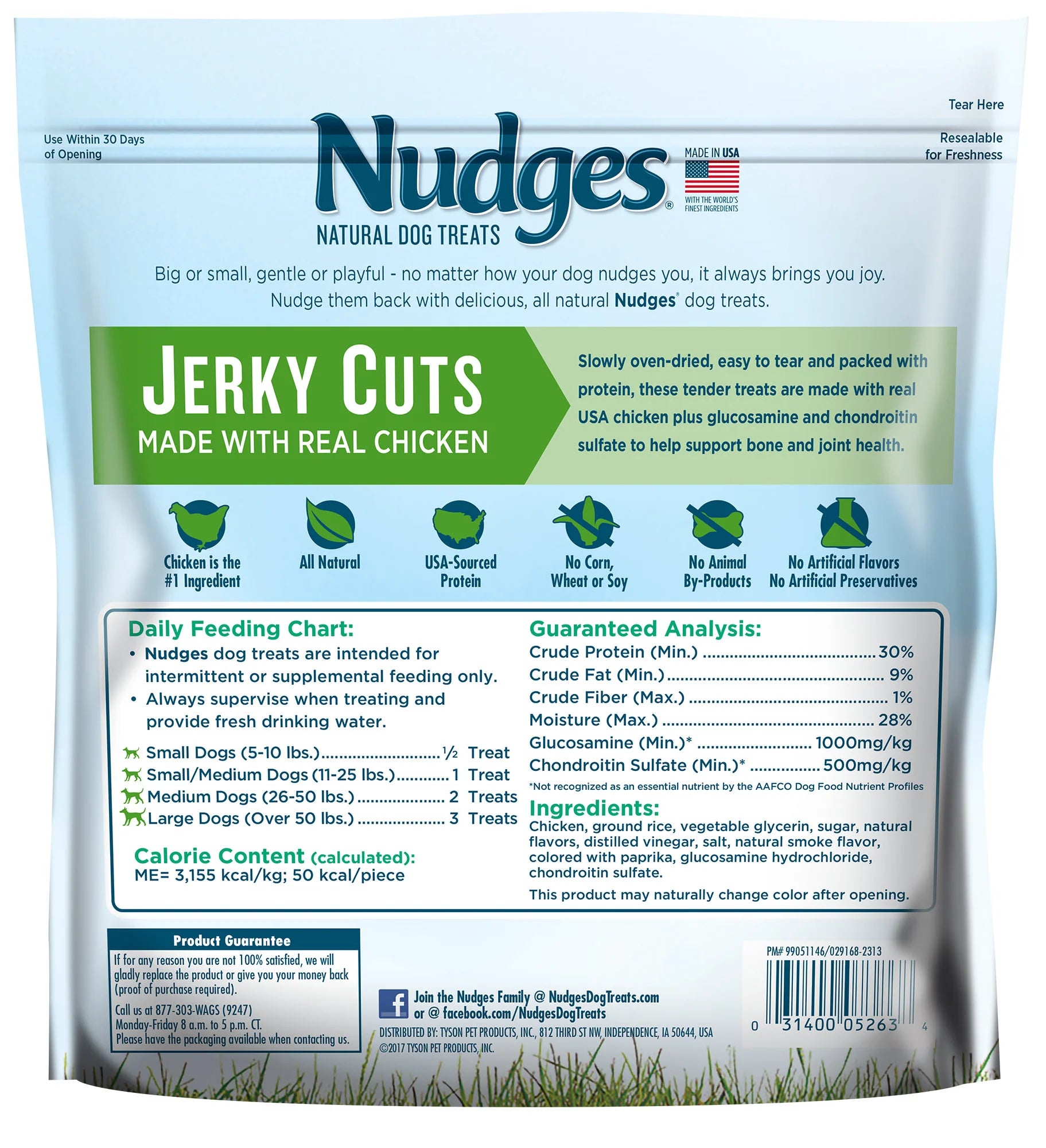 Nudges Health and Wellness Chicken Jerky Dog Treats (Various Sizes)