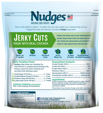 Nudges Health and Wellness Chicken Jerky Dog Treats (Various Sizes)