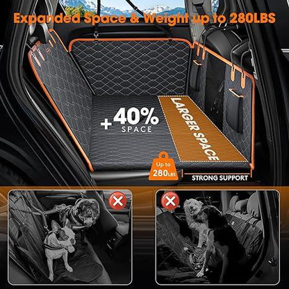 MIXJOY Heavy Duty Dog Car Seat Cover & Back Seat Extender - Ultimate Travel Hammock for SUVs & Trucks, Perfect for Aggressive Chewers - Ideal Father's Day Gift!
