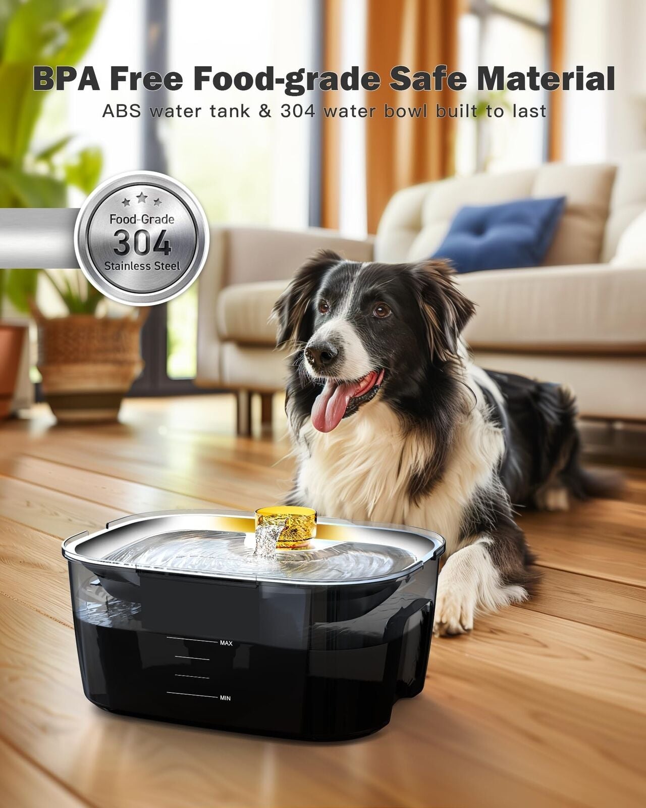 Dog Water Fountain,Dog Water Bowl Dispenser 2 Gallon for Giant Dogs,Extra Lar...