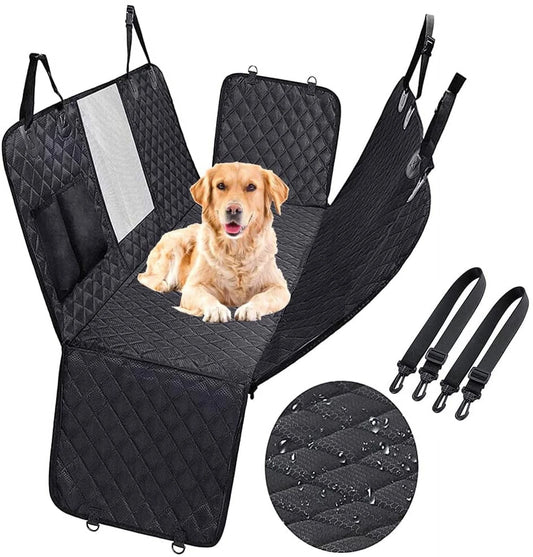 Dog Car Seat Covers with Mesh Window, Waterproof Dog Cover Back Seat, Scratchproof Dog Car Hammock Dogs Protection Cover for Cars Suvs & Trucks