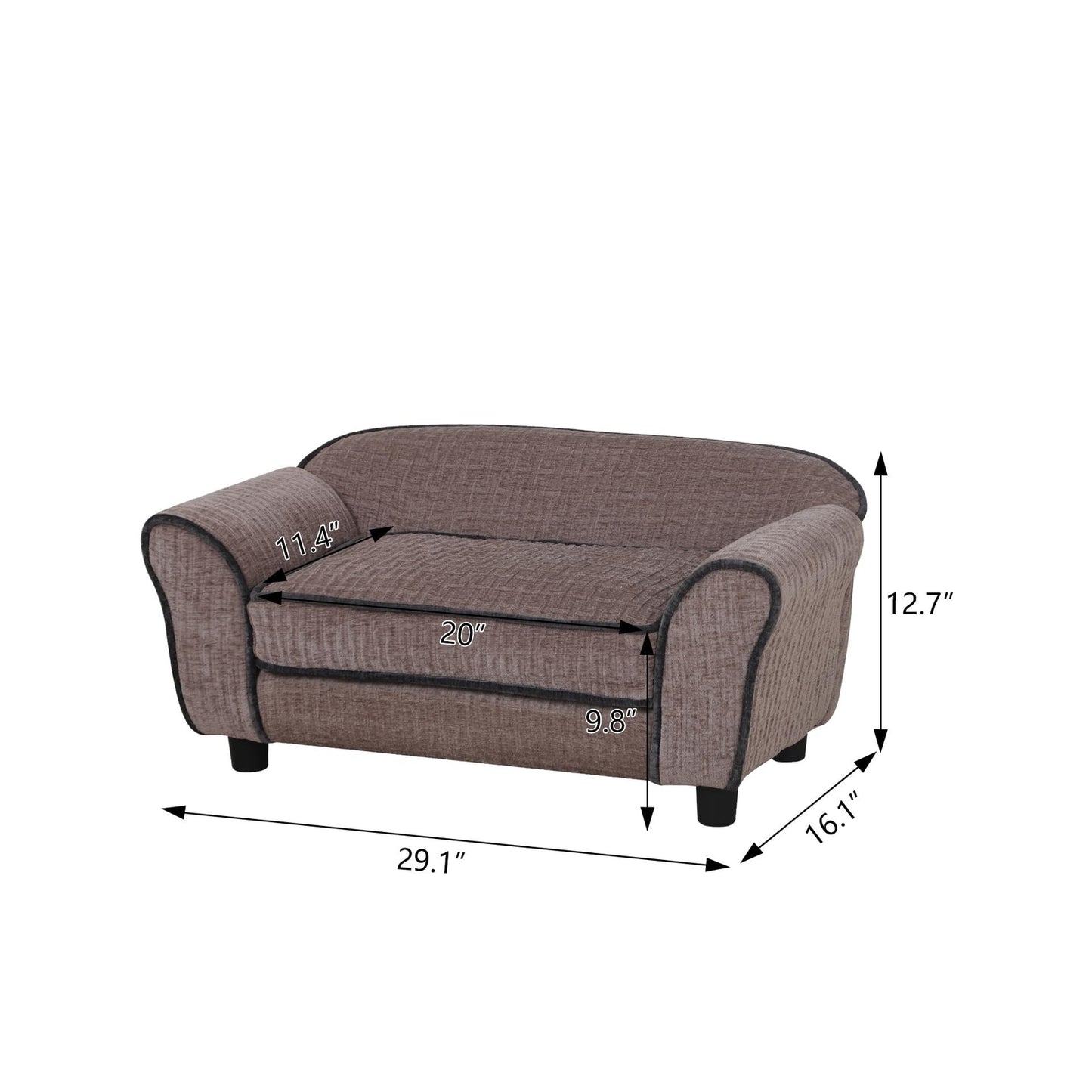 Pet Sofa/Dog Bed with Luxury Striped Fleece Pet Bed Animal Sleeping Bed Small...