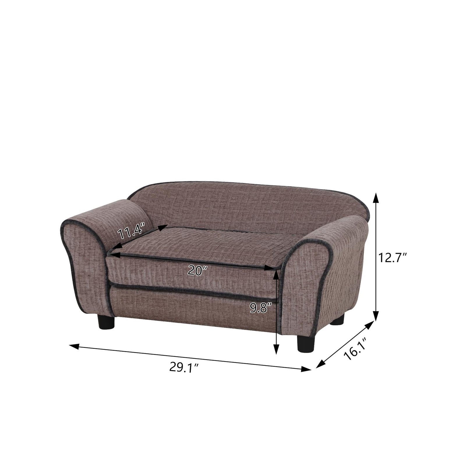 Pet Sofa/Dog Bed with Luxury Striped Fleece Pet Bed Animal Sleeping Bed Small...