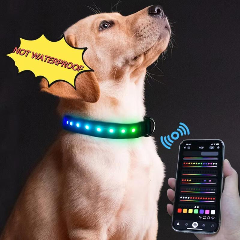 Gift for Pets, LED Light up Dog Collars, Rechargeable Lighted Dog Collar with USB Charging Cable, Glow in the Dark Dogs Collars for Night Walking & Running, Christmas Gift