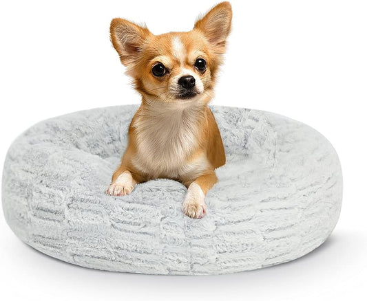 Dog Beds Donut Bed, for Small Medium Large Dogs & Cats with Orthopedic Memory Foam, Fluffy and Chic Washable Bed Multiple Sizes (23'')