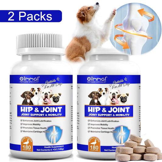 Hip & Joint Chewable Tablets for Dog, Health Supplement with Chondroitin for Dogs Mobility Support & Dog, 180P*2 Chewable Supplement for Dogs Joint Health