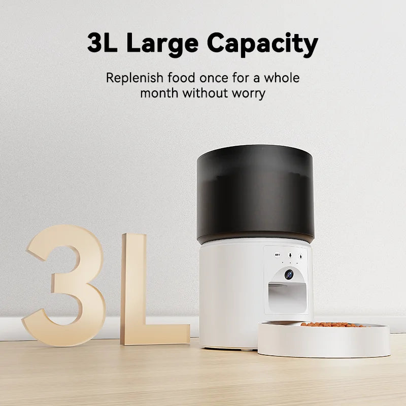Automatic Dog Feeder with Camera Video Pet Food Dispenser Smart APP Remote Control Auto Feeder for Kitten Cat Accessories