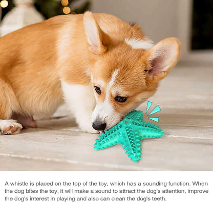 Dog Toys for Aggressive Chewers, Dog Teething Cleaning Toothbrush Toy, Durable Squeaky Interactive Starfish Puppy Toys for Small Medium Large Breed