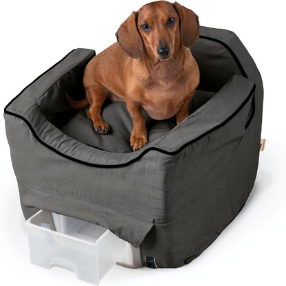 Luxury Lookout Pet Car Seat, Small Luxury II, Anthracite with Black