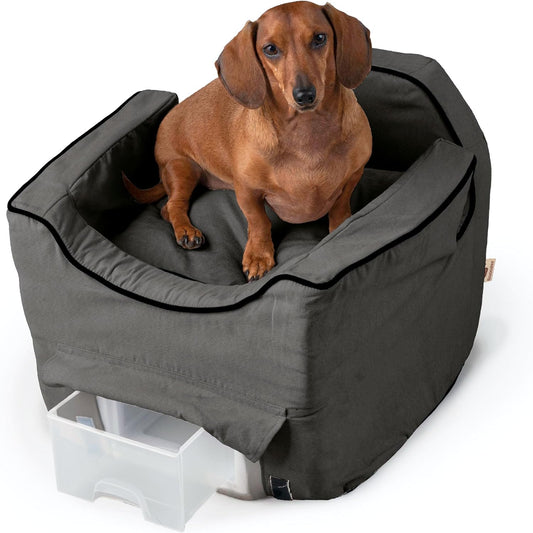 Luxury Lookout Pet Car Seat, Small Luxury II, Anthracite with Black