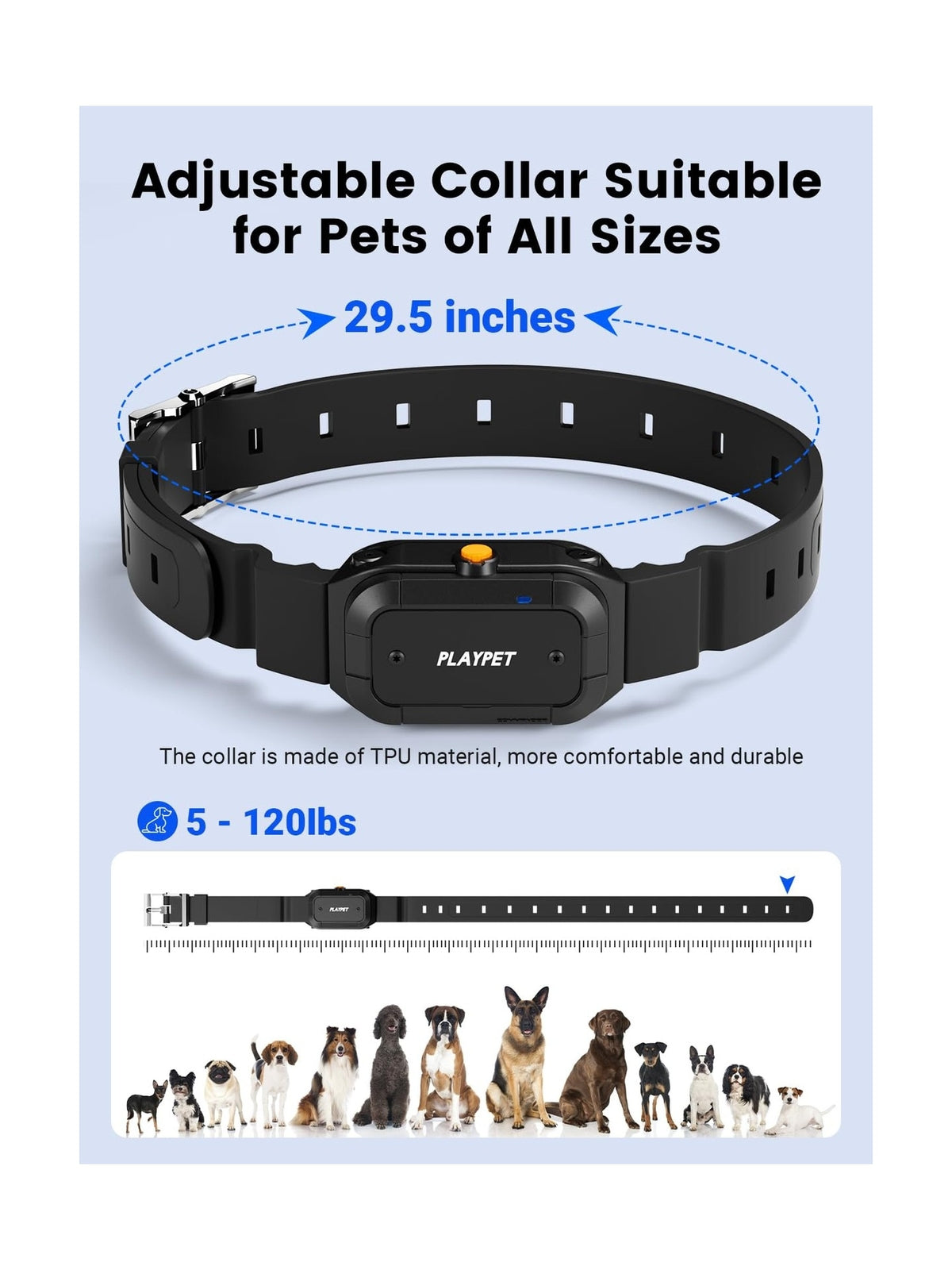 PLAYPET Dog Training Collar, 2950FT Remote Dog Shock Collar for Small Medium ...