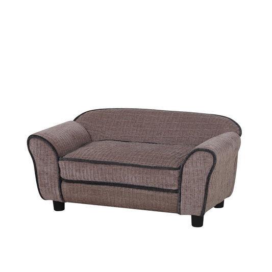 Pet Sofa/Dog Bed with Luxury Striped Fleece Pet Bed Animal Sleeping Bed Small...