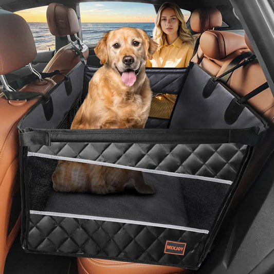 Dog Car Seat for Large Medium Dogs, Back Seat Extender for Pets, Waterproof Pet Carseat for Medium Sized Dog, Hammock for Pet, with Storage Pocket for Cars/Suv/Truck(L)