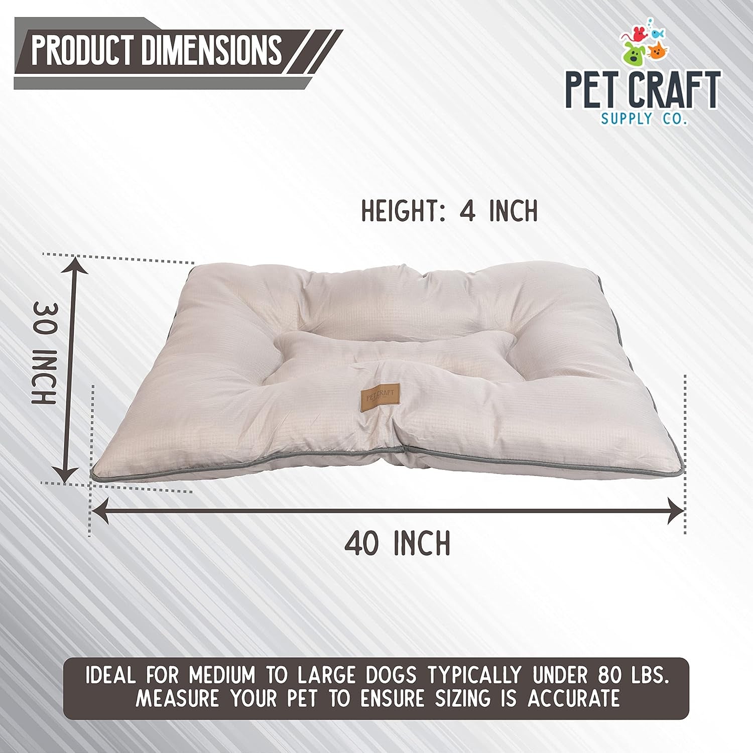 Super Snoozer Calming Indoor / Outdoor All Season Water Resistant Durable Dog Bed, Cloud, Large (2220)