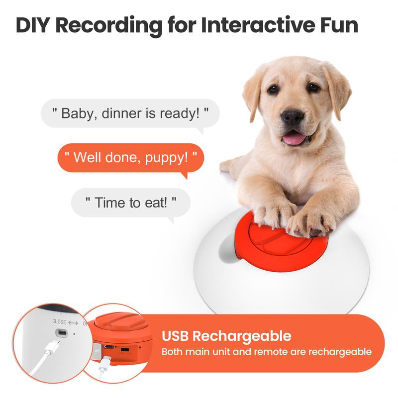 Potaroma Dog Puzzle Feeder Toy, Interactive IQ Training, Electronic Dog Toys, Automatic Rechargeable Treat Dispenser, Push Remote for Dog Food Dispensing for All Breeds of Dogs, 280Ml Capacity