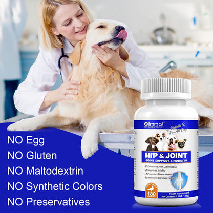 Hip & Joint Chewable Tablets for Dog, Health Supplement with Chondroitin for Dogs Mobility Support & Dog, 180P*2 Chewable Supplement for Dogs Joint Health