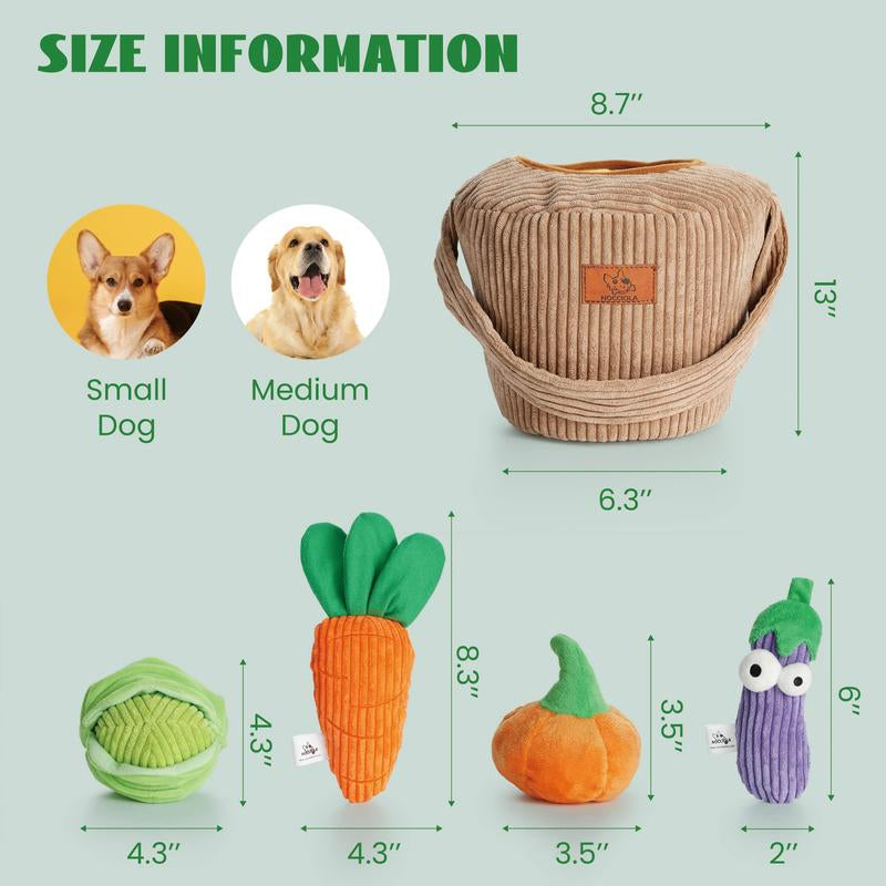 Nocciola 15-Pack Crinkle Squeaky Dog Toys - Plush Chew Toys for Aggressive Chewers, Perfect Christmas Gift for Small & Medium Dogs