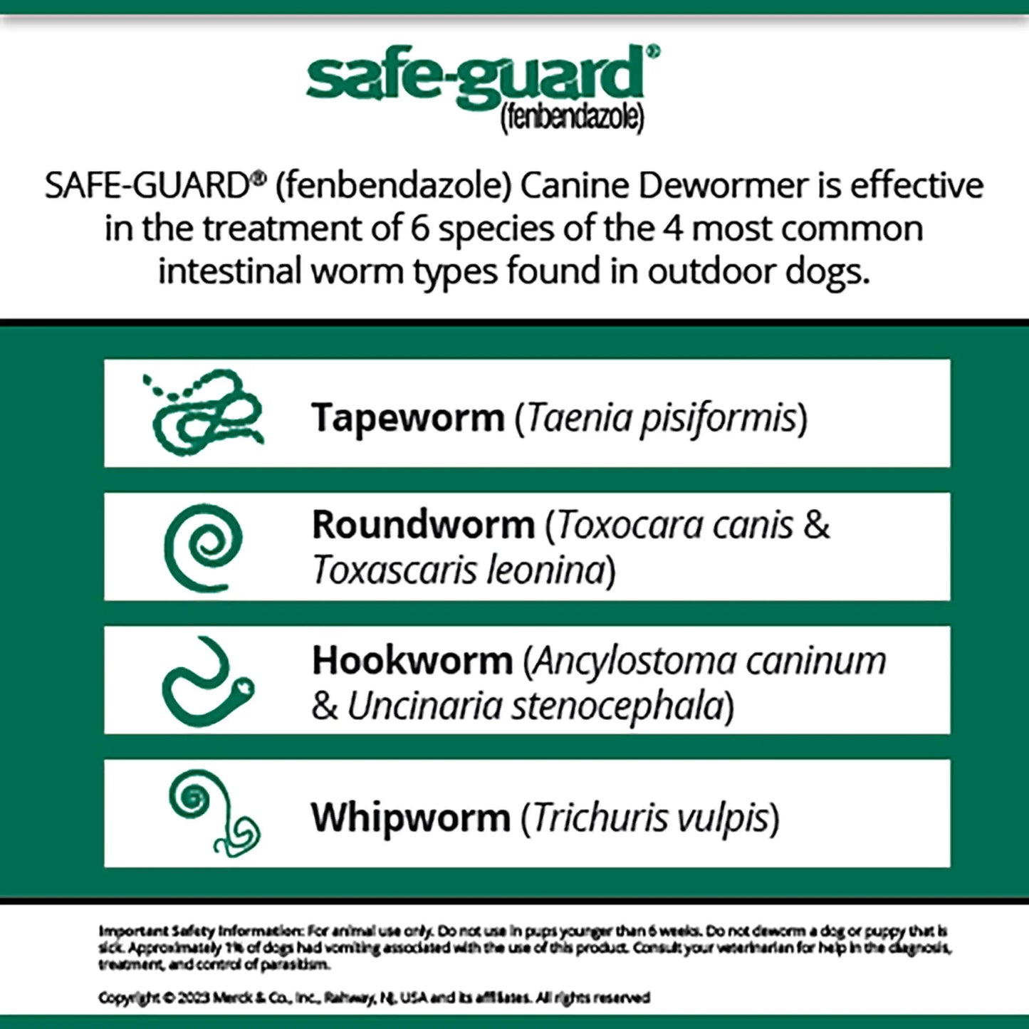 Safe-Guard Panacur Wormer (Fenbendazole) K9 Dogs 10 Lbs. 1Gm