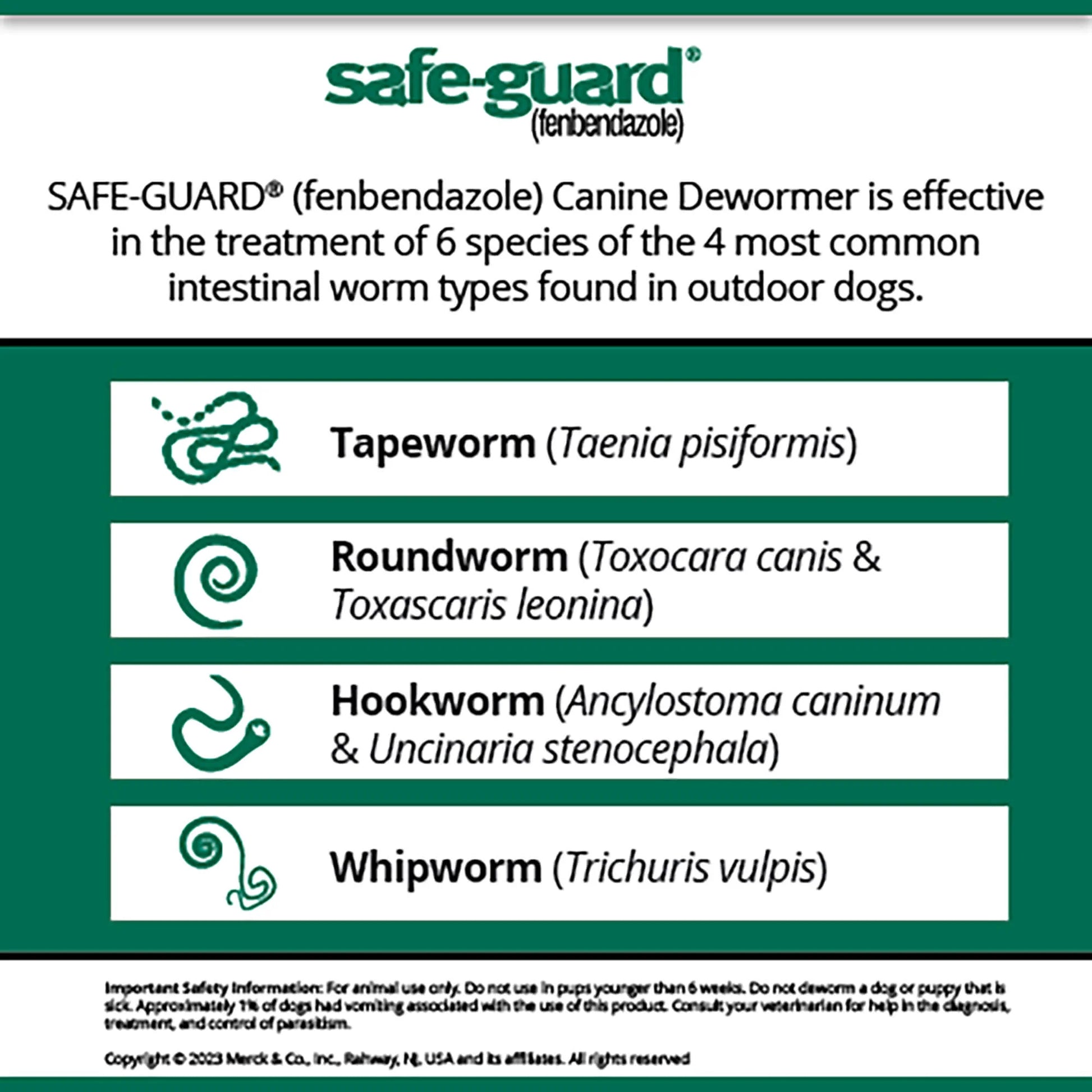 Safe-Guard Panacur Wormer (Fenbendazole) K9 Dogs 10 Lbs. 1Gm